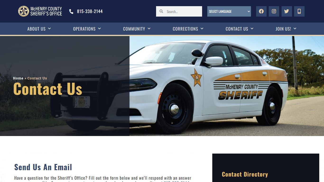 Contact Us - McHenry County Sheriff's Office